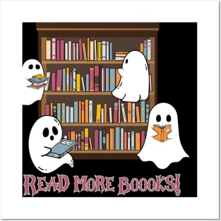 Ghost Read More Boooks, Teacher Halloween Shirt, Halloween Shirt, Ghost Reading Shirt, Gift for Halloween, Spooky Season, Funny Halloween Shirt Posters and Art